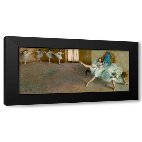 Before the Ballet Black Modern Wood Framed Art Print with Double Matting by Degas, Edgar