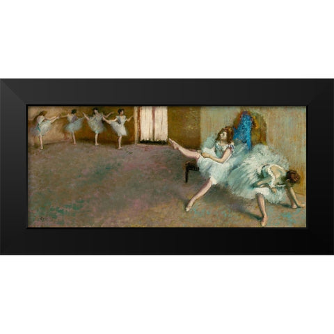 Before the Ballet Black Modern Wood Framed Art Print by Degas, Edgar