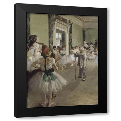 The Ballet Class Black Modern Wood Framed Art Print with Double Matting by Degas, Edgar