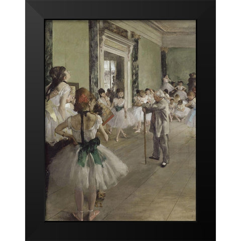 The Ballet Class Black Modern Wood Framed Art Print by Degas, Edgar