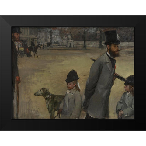 Place de la Concorde Black Modern Wood Framed Art Print by Degas, Edgar