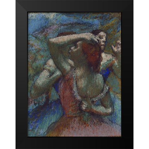 Dancers Black Modern Wood Framed Art Print by Degas, Edgar