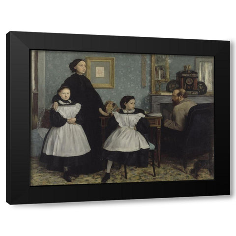 The Bellelli Family Black Modern Wood Framed Art Print with Double Matting by Degas, Edgar