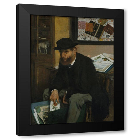 The Collector of Prints Black Modern Wood Framed Art Print by Degas, Edgar