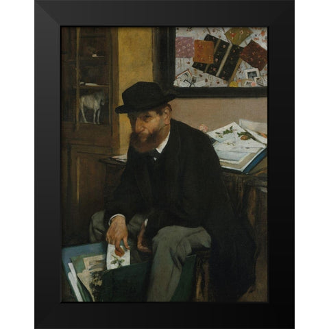 The Collector of Prints Black Modern Wood Framed Art Print by Degas, Edgar