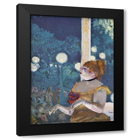 The Song of the Dog Black Modern Wood Framed Art Print by Degas, Edgar