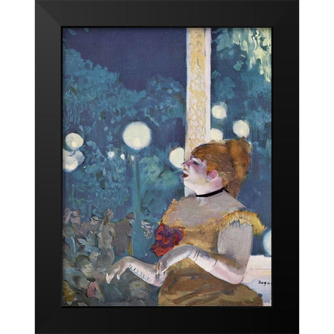 The Song of the Dog Black Modern Wood Framed Art Print by Degas, Edgar