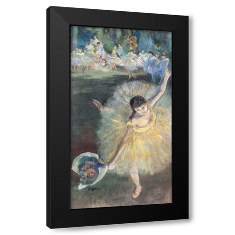 Fin dArabesque, with ballerina Rosita Mauri Black Modern Wood Framed Art Print by Degas, Edgar