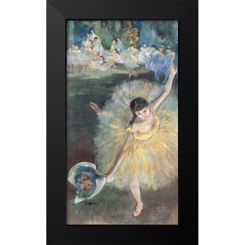 Fin dArabesque, with ballerina Rosita Mauri Black Modern Wood Framed Art Print by Degas, Edgar