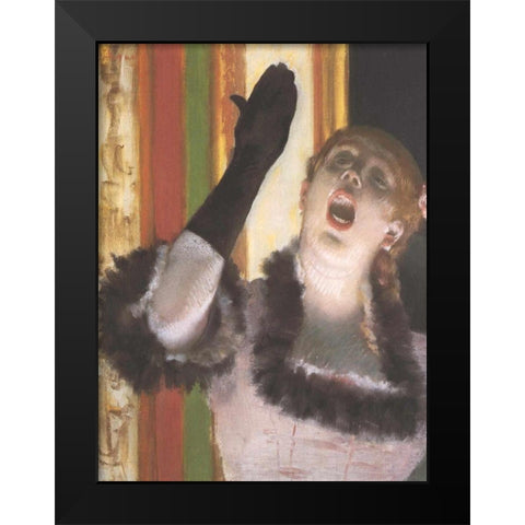 The Singer with the Glove Black Modern Wood Framed Art Print by Degas, Edgar