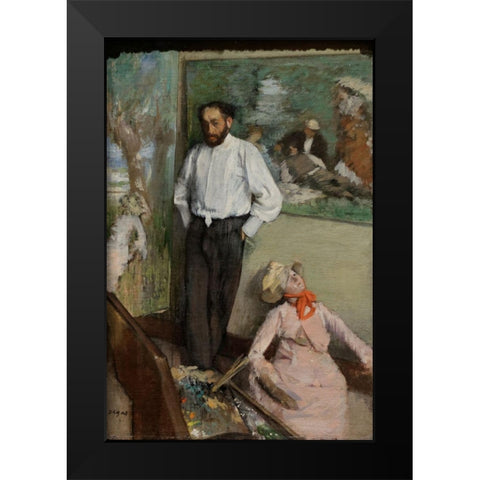 Portrait of Henri Michel-Lévy Black Modern Wood Framed Art Print by Degas, Edgar