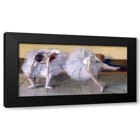Deux danseuses Black Modern Wood Framed Art Print by Degas, Edgar