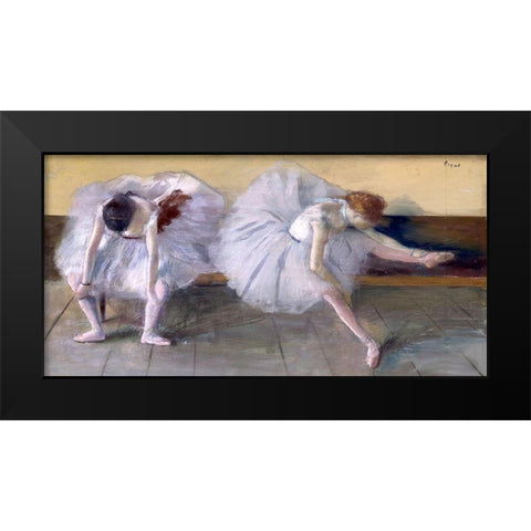 Deux danseuses Black Modern Wood Framed Art Print by Degas, Edgar