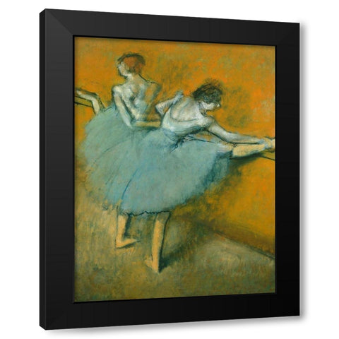 Dancers at the Bar Black Modern Wood Framed Art Print by Degas, Edgar