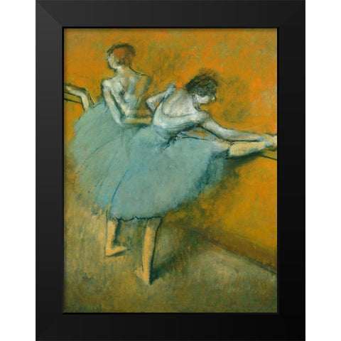 Dancers at the Bar Black Modern Wood Framed Art Print by Degas, Edgar