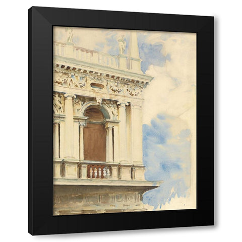 A Corner of the Library in Venice Black Modern Wood Framed Art Print with Double Matting by Sargent, John Singer