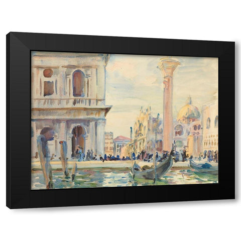 The Piazzetta Black Modern Wood Framed Art Print with Double Matting by Sargent, John Singer
