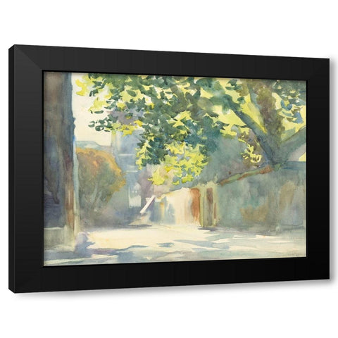 Sunlit Wall Under a Tree Black Modern Wood Framed Art Print with Double Matting by Sargent, John Singer