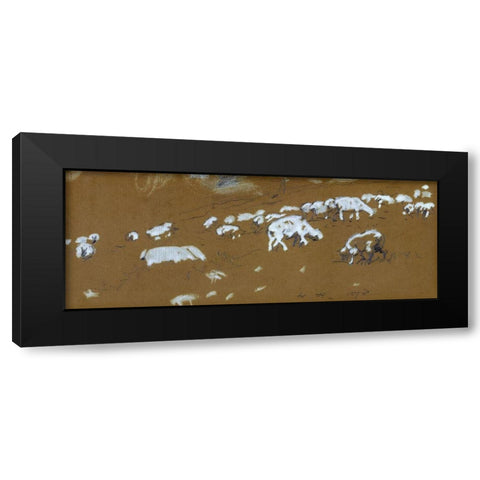 Sheep Black Modern Wood Framed Art Print by Homer, Winslow
