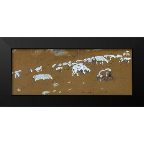 Sheep Black Modern Wood Framed Art Print by Homer, Winslow