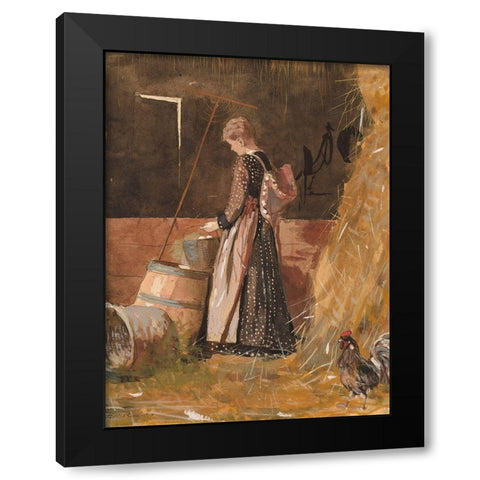 Fresh Eggs Black Modern Wood Framed Art Print by Homer, Winslow