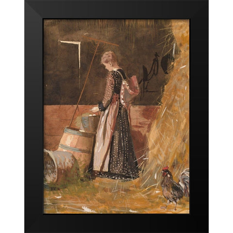 Fresh Eggs Black Modern Wood Framed Art Print by Homer, Winslow