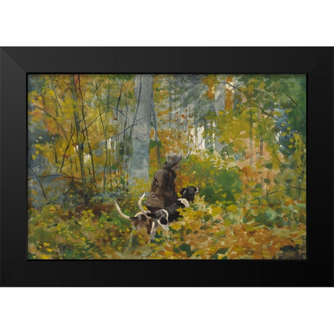On the Trail Black Modern Wood Framed Art Print by Homer, Winslow