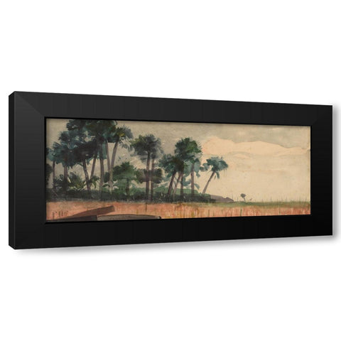 Palm Trees, Red Black Modern Wood Framed Art Print with Double Matting by Homer, Winslow