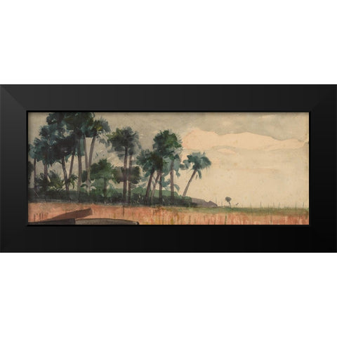 Palm Trees, Red Black Modern Wood Framed Art Print by Homer, Winslow