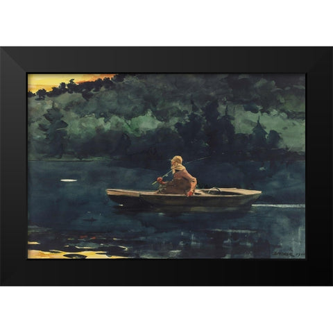 The Rise Black Modern Wood Framed Art Print by Homer, Winslow