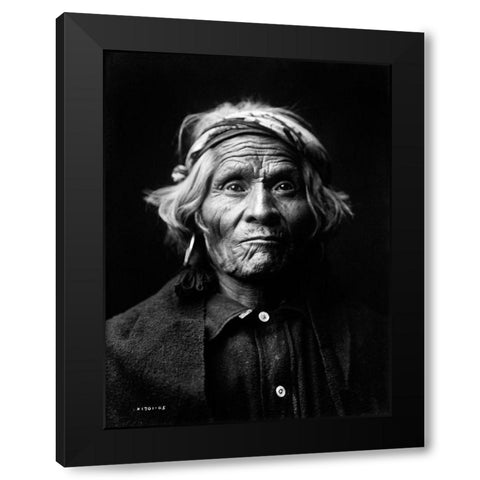 Wyemah, Taos Indian, ca. 1905 Black Modern Wood Framed Art Print with Double Matting by Curtis, Edward