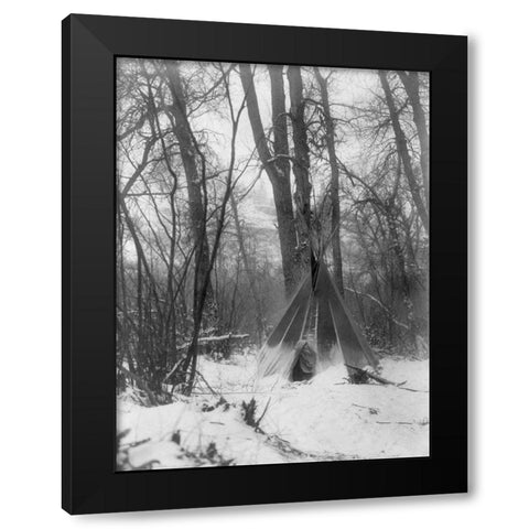 In the forest Black Modern Wood Framed Art Print with Double Matting by Curtis, Edward