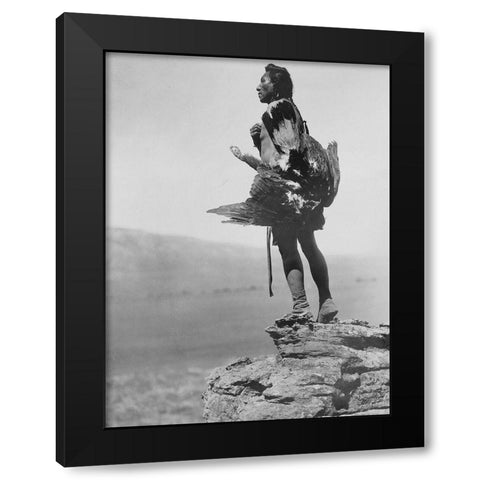 The eagle catcher Black Modern Wood Framed Art Print with Double Matting by Curtis, Edward