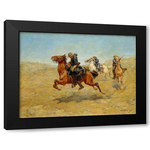 My Bunkie Black Modern Wood Framed Art Print with Double Matting by Schreyvogel, Charles
