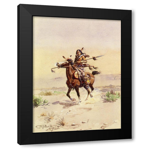 Nobleman of the Plains Black Modern Wood Framed Art Print by Russell, Charles Marion
