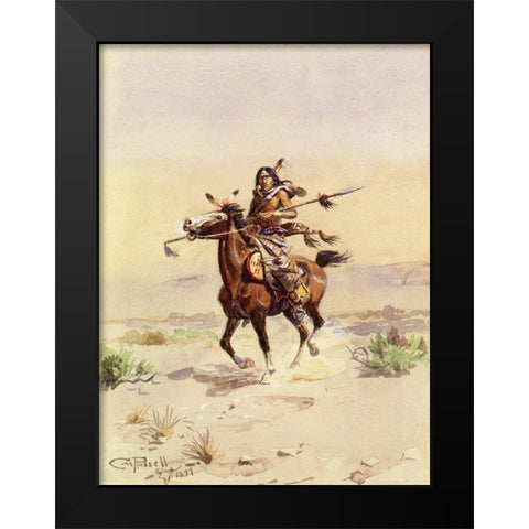 Nobleman of the Plains Black Modern Wood Framed Art Print by Russell, Charles Marion