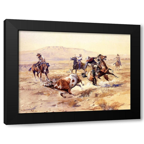 The Renegade Black Modern Wood Framed Art Print by Russell, Charles Marion