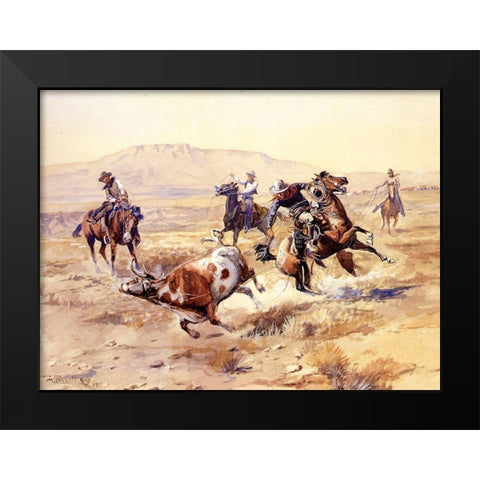 The Renegade Black Modern Wood Framed Art Print by Russell, Charles Marion