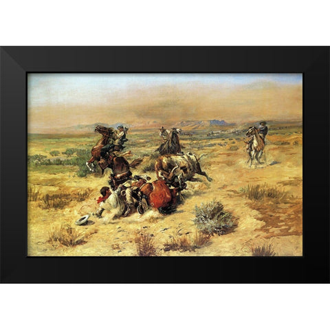 A Strenuous Life Black Modern Wood Framed Art Print by Russell, Charles Marion