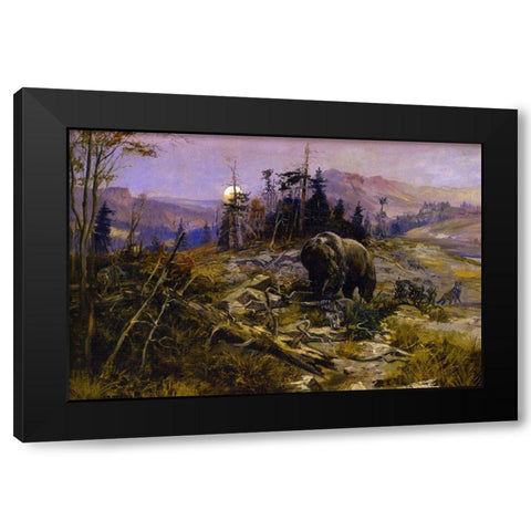 To the Victor Belong the Spoils Black Modern Wood Framed Art Print by Russell, Charles Marion
