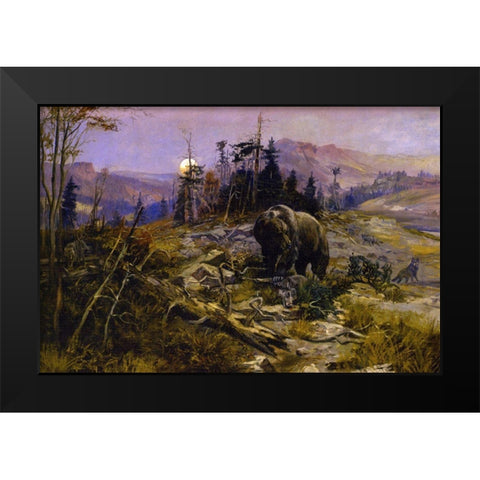 To the Victor Belong the Spoils Black Modern Wood Framed Art Print by Russell, Charles Marion