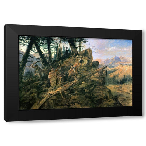 Plunder on the Horizon Black Modern Wood Framed Art Print by Russell, Charles Marion