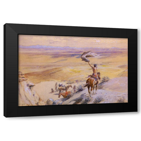 The Signal Black Modern Wood Framed Art Print with Double Matting by Russell, Charles Marion