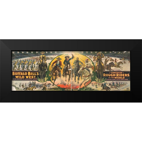 The Show of Shows Black Modern Wood Framed Art Print by Buffalo Bills Wild West Show Poster