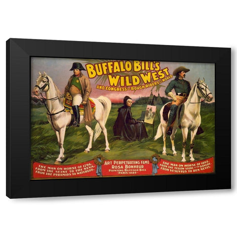 Congress of Rough Riders of the World Black Modern Wood Framed Art Print with Double Matting by Buffalo Bills Wild West Show Poster