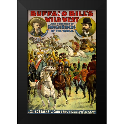 The Brave Cossacks Black Modern Wood Framed Art Print by Buffalo Bills Wild West Show Poster