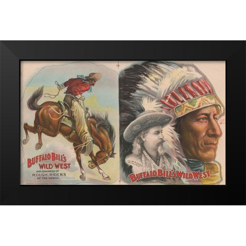 Inside Program Black Modern Wood Framed Art Print by Buffalo Bills Wild West Show Poster