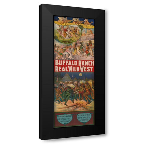 Real wild west Black Modern Wood Framed Art Print by Buffalo Ranch Show Poster