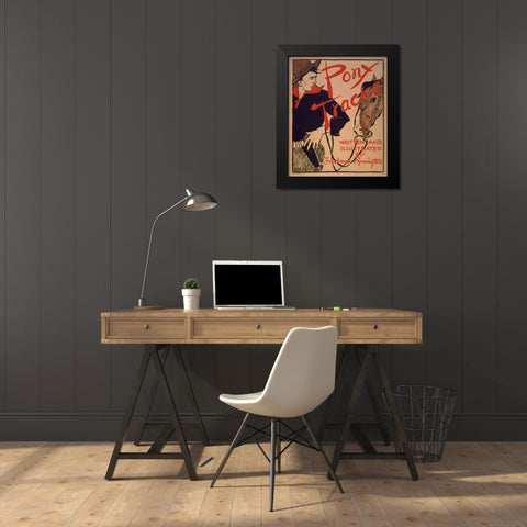 Pony tracks cover Black Modern Wood Framed Art Print by Remington, Frederic