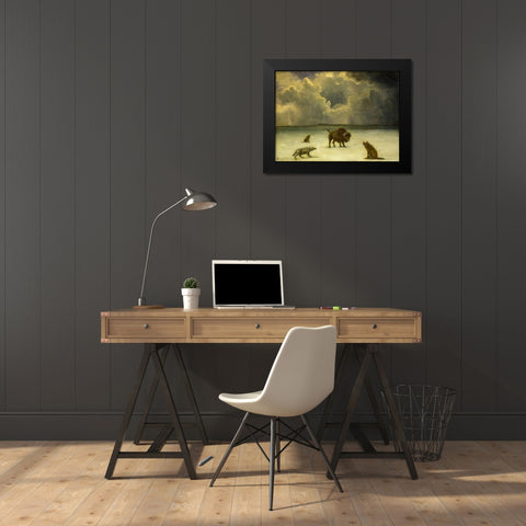 Trapped Black Modern Wood Framed Art Print by Bierstadt, Albert